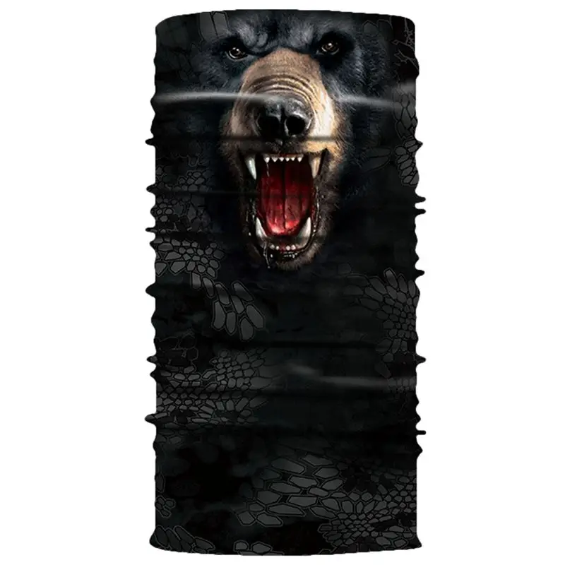 

3D digital printing digital towel mask black bear seamless sun protection multifunction towel outdoor riding