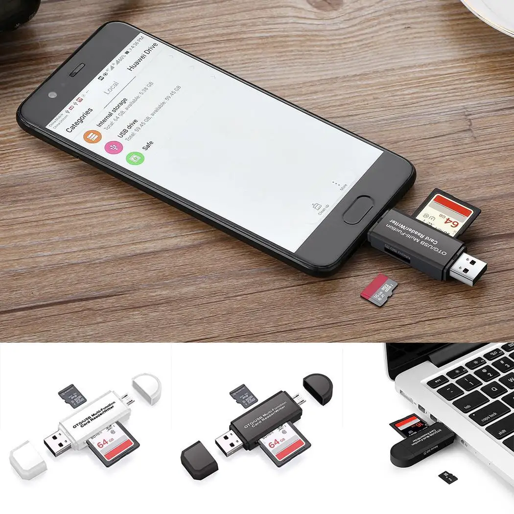 Портативный высокоскоростной считыватель карт USB 2 0 для смартфонов MicroSD SD TF Windoes 8 7