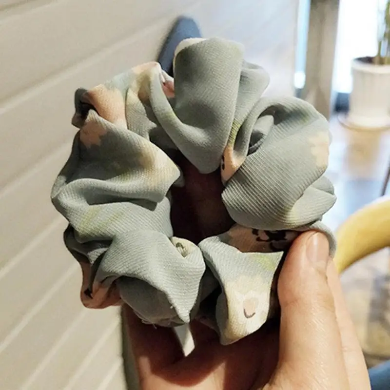 Women Hair Scrunchies Floral Daisy Solid Color Hair Ring For Women Hair Accessory Fashion Casual Colorful Ponytail Holder Rope