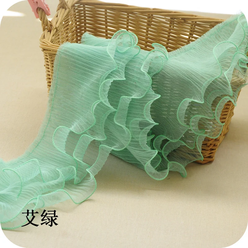 12cm Wide Three Layer Body Pleated Corrugated Lace Elastic Folded Material Ribbon Dress Collar Edge Trim Sewing Supplies lace ribbon lace sewing supplies lace sewing accessories lace garment accessories lace accessories lace decoration
