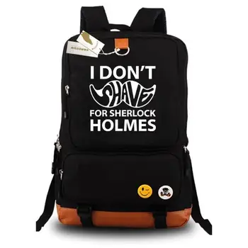 

High Quality Expert Detective Sherlock Holmes Printing Canvas Fashion Backpack School Backpacks for Teenage Girls Laptop Bags
