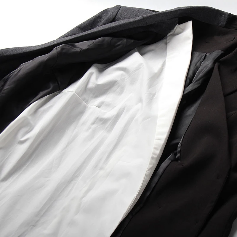 Commune Gris Couleur Fendue Yc9 Black Mode Plissée Irrégulière Manteau Automne Veste Longues 2019 Marée eam Nouvelle Revers Femmes Hiver Frappé Manches nzHO70wOqp