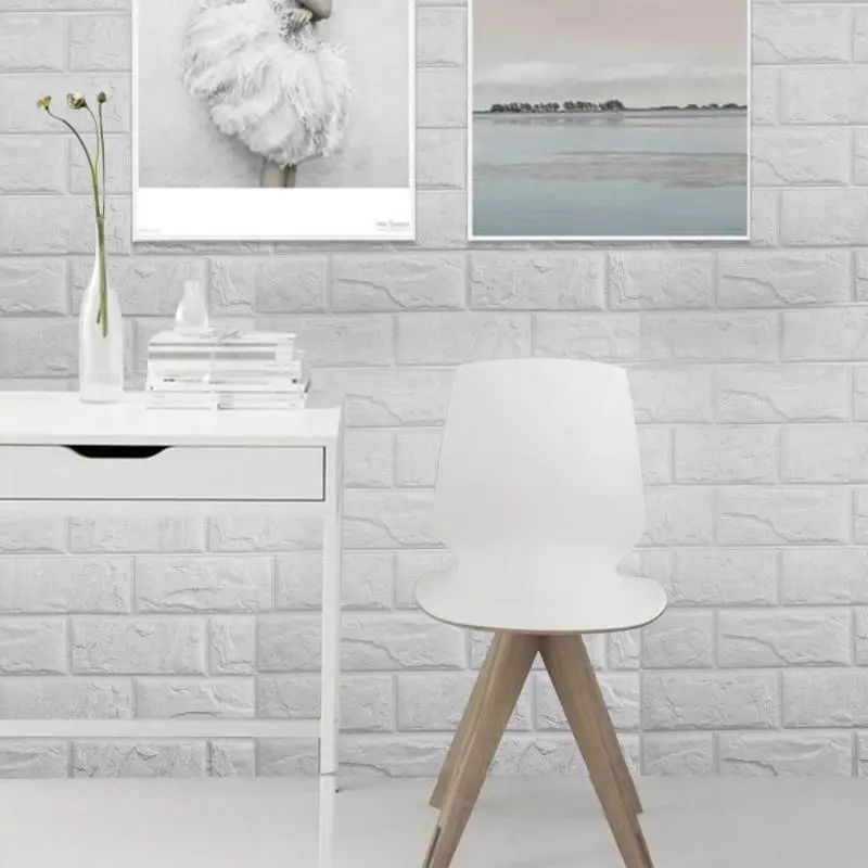 

60x60cm DIY 3D Brick Wall Stickers PE Foam Safety DIY Bedroom Home Decoration Decal Stone Decoration Embossed Wall Decal Poster