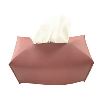 

1PC Tissue Box Decorative Leather PU Multi-purpose Tissue Paper Case Napkin Holder Paper Towel Container for Hotel Office Home