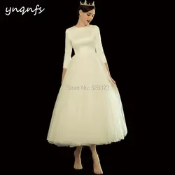 YNQNFS W105 Винтаж платье vestido de noiva Курто 50 s 60 s Чай Длина платья подружек невесты свадебное Свадебное платье вечерние платье