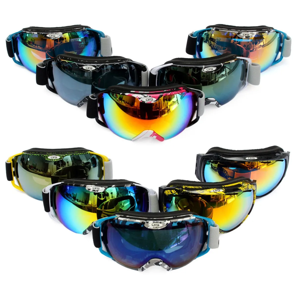Unisex Professional Spherical Dual Lens Mirror Snowboard Ski Goggle