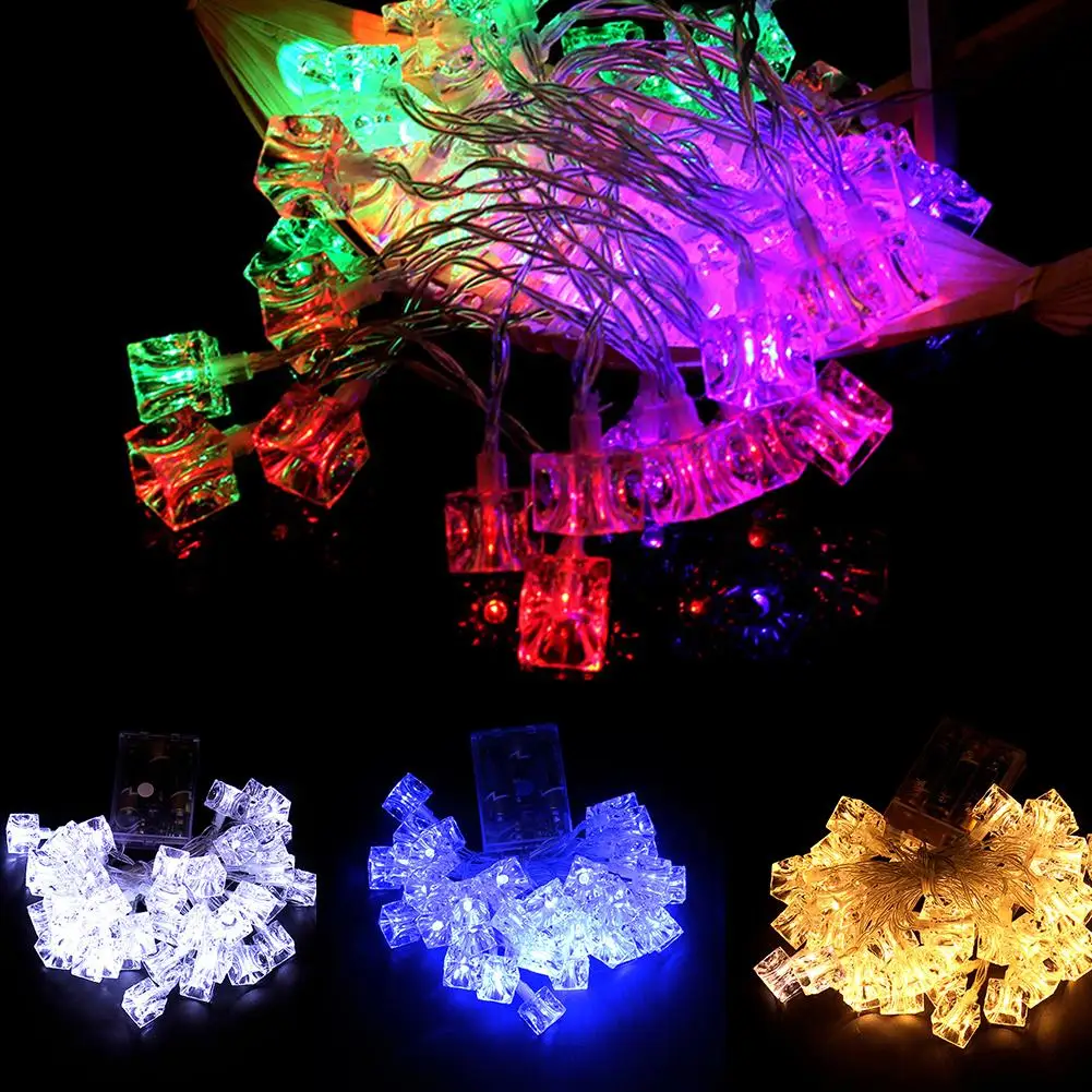 4.2m 40 Pcs LED Christmas Garden Party Decoration String Ice Block
