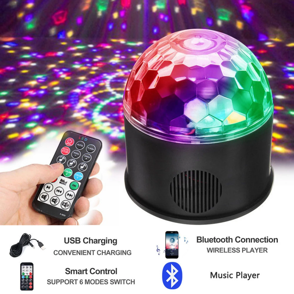 9 Вт RGB светодиодный светильник шар для дискотеки Bluetooth музыкальный динамик плеер