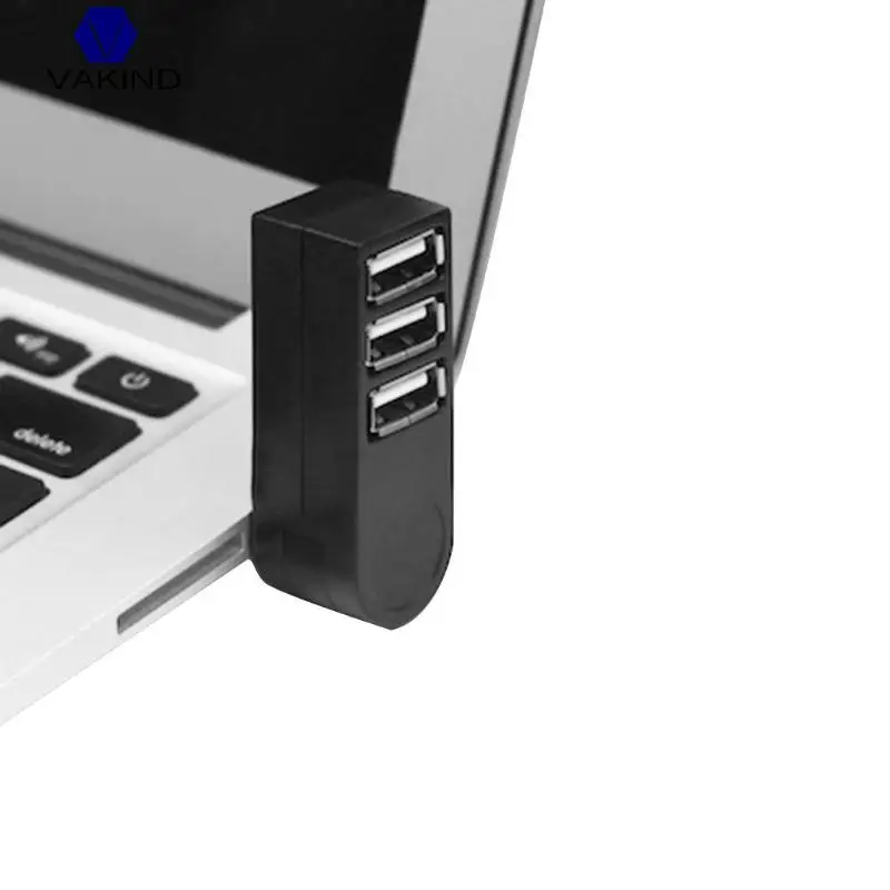 NEW 1Pcs Rotatable High Speed 3 Ports USB HUB 2.0 USB Splitter Adapter for Notebook/Tablet Computer PC Peripherals