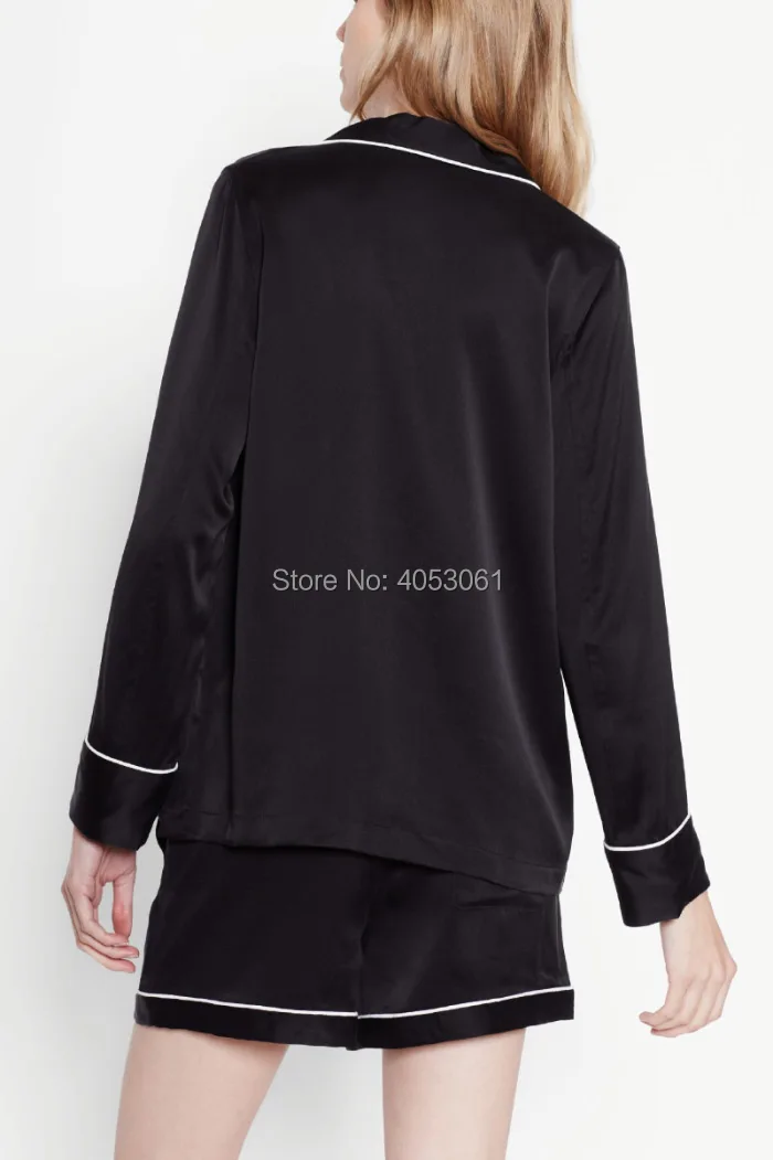 Шелковая контрастная черно-белая Пижама стильная рубашка Топ-2019ss блузка рубашка