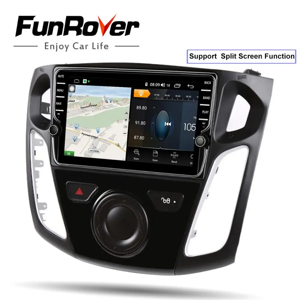 Discount FUNROVER Octa 8 core Android 9.0 2 din car radio multimedia dvd player For  Focus 2012-2015 stereo gps navigation DSP 4G 64G 5