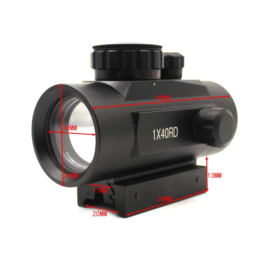 Голографический 1x40 Red Dot смотреть страйкбол Green прицел охотничий 11 мм 20 рейку