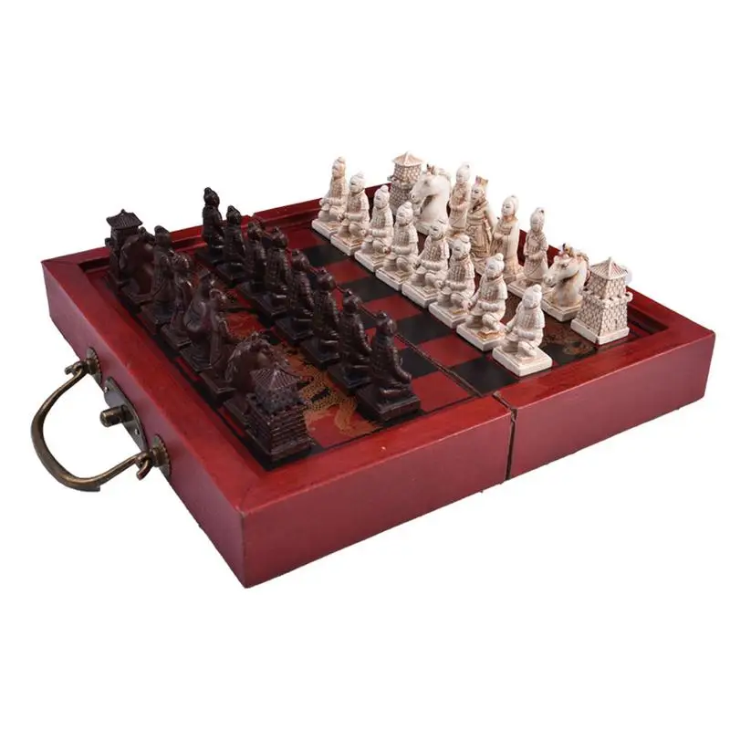 Ретро маленький Шахматный набор династии Мин и Цин китайский Ретро терракотовые воины шахматы