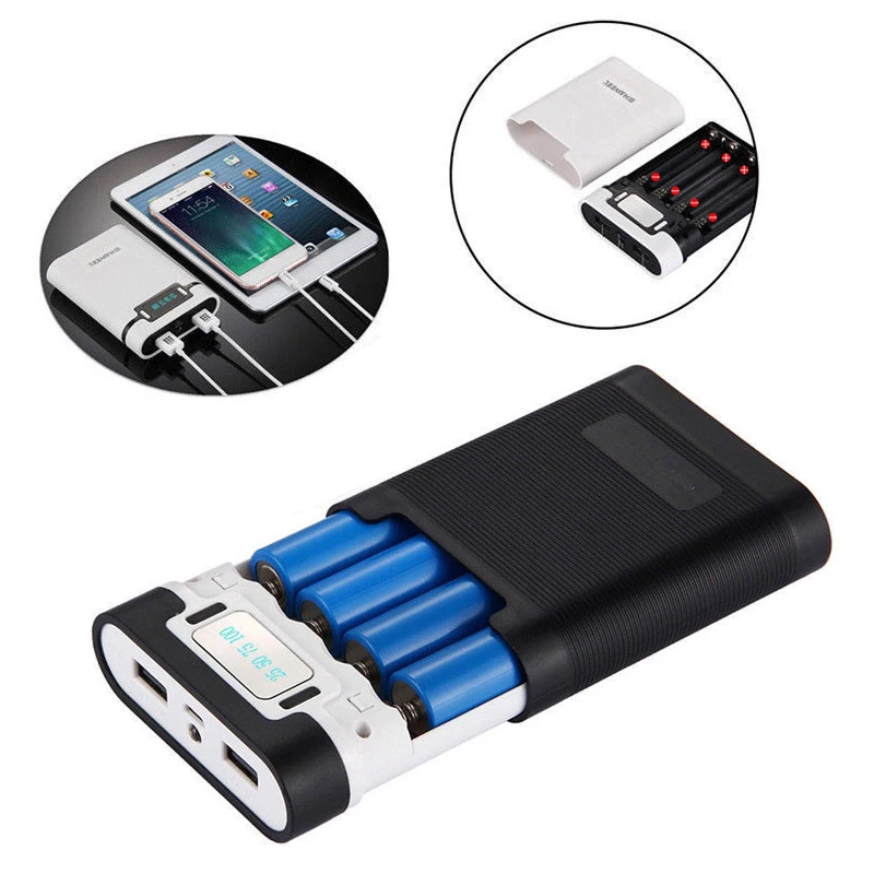 1Pcs Battery Case Power Bank Box DIY Kit 4x18650 Dual USB Ports LED Display 1Pcs Battery Case Power Bank Box DIY Kit 4x18650 Dual USB Ports LED Display