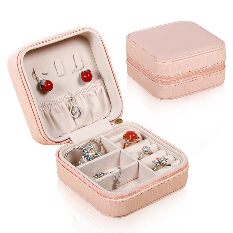 

Travel jewelry organizer box cosmetic makeup organizer Jewelry packaging box earrings storage case Container gift bag for girls