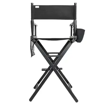 

Portable Foldable High Quality Solid Hardwood & Polyester Folding Makeup Chair Black Outdoor chDirector And Fishing Chair