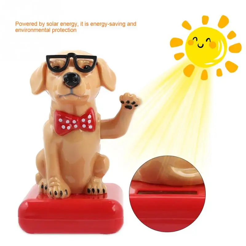 

Fengshui Lucky Dog Ornament Miniatures Cute Solar Shaking Hands Dog Fortune Crafts for Home Car Decoration