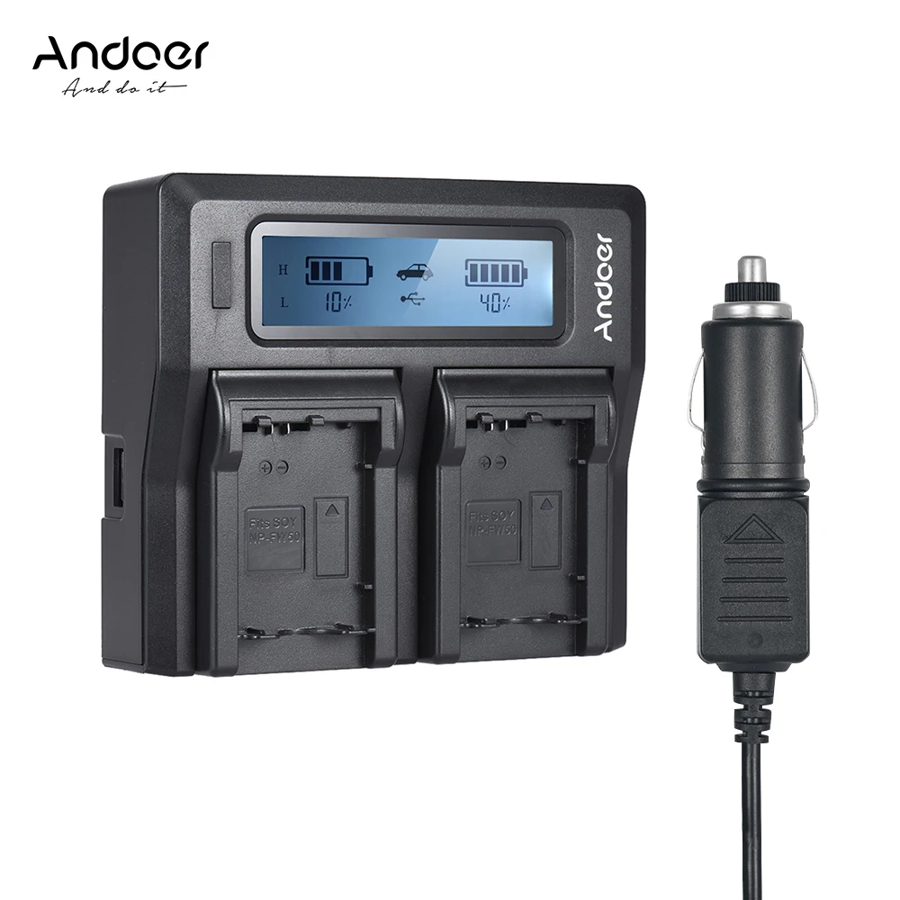 Andoer NP-F970 зарядное устройство для цифровой камеры двухканальный ЖК-дисплей Sony