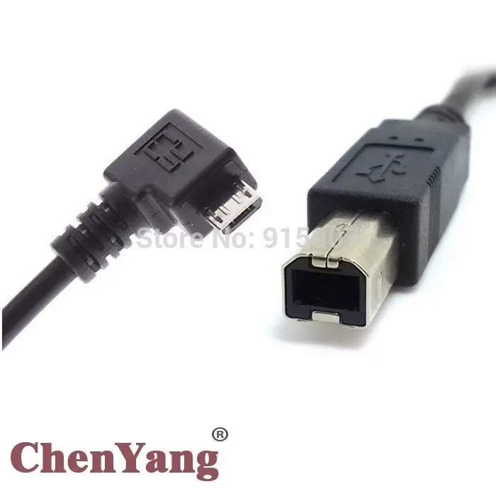 

CY Micro USB OTG Right Angled 90 Degree to Standard B Type Scanner Printer Hard Disk Cable 30cm