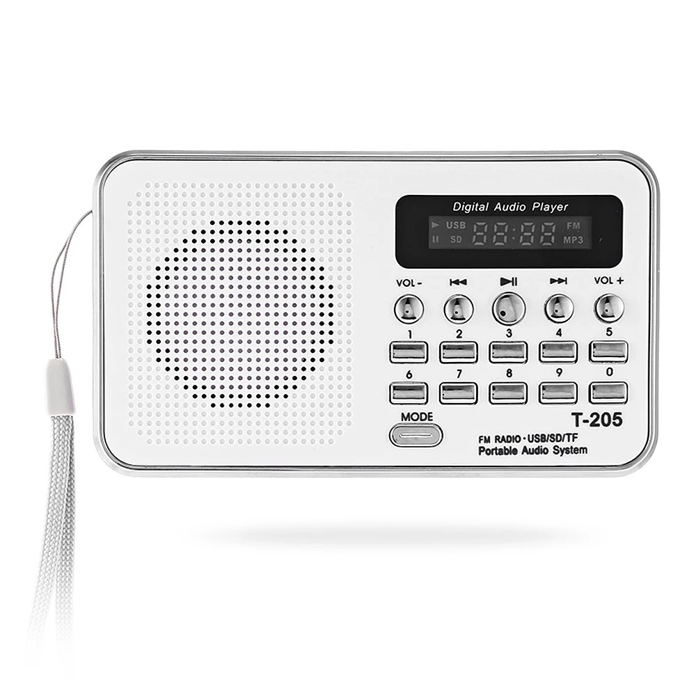  205 Мини цифровой стерео Динамик fm радио плеера поддерживает TF/SD карты выход на