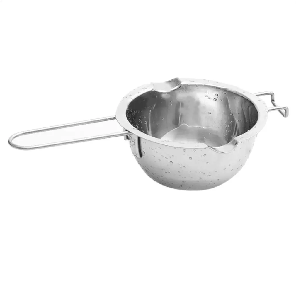 

304 Stainless Steel Chocolate Butter Milt Melt Ting Bowl Long Grip Handle DIY Pastry Cooking Dessert Kitchen Tool