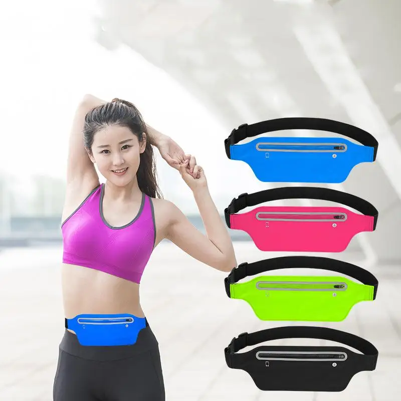 

Ultra-thin Lady Men Running Waist Belly Bag pockets Outdoor Sports Jogging Racing Cycling Belt mobile Phone Bag Wallet