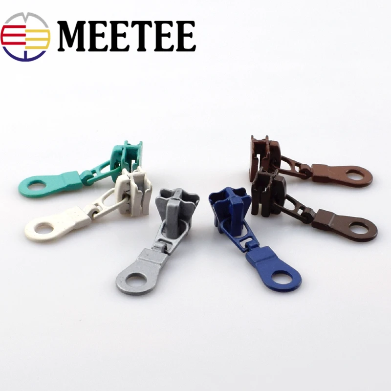 

Meetee 20pcs 5 # Zipper Sliders For Resin Zipper Eco-friendly Zipper Head For Bag Clothes Zip Repair Kits DIY Sewing Accessories