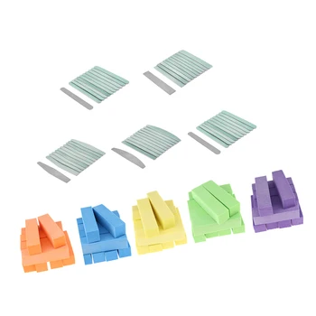 

50Pcs 4 Way Nails Polishing Buffing Sponge Manicure Buffer Blocks + 50pcs Nail Files Emery Board Sanding Tools Kit