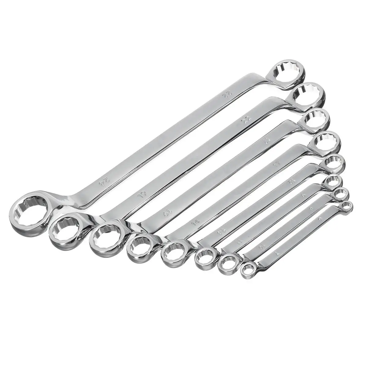 

8pcs Double Ring Wrench Tool Set Spanner for Professional Use Metric 6mm - 24mm Hand Tools with Storage Bag Forged Steel Wrench