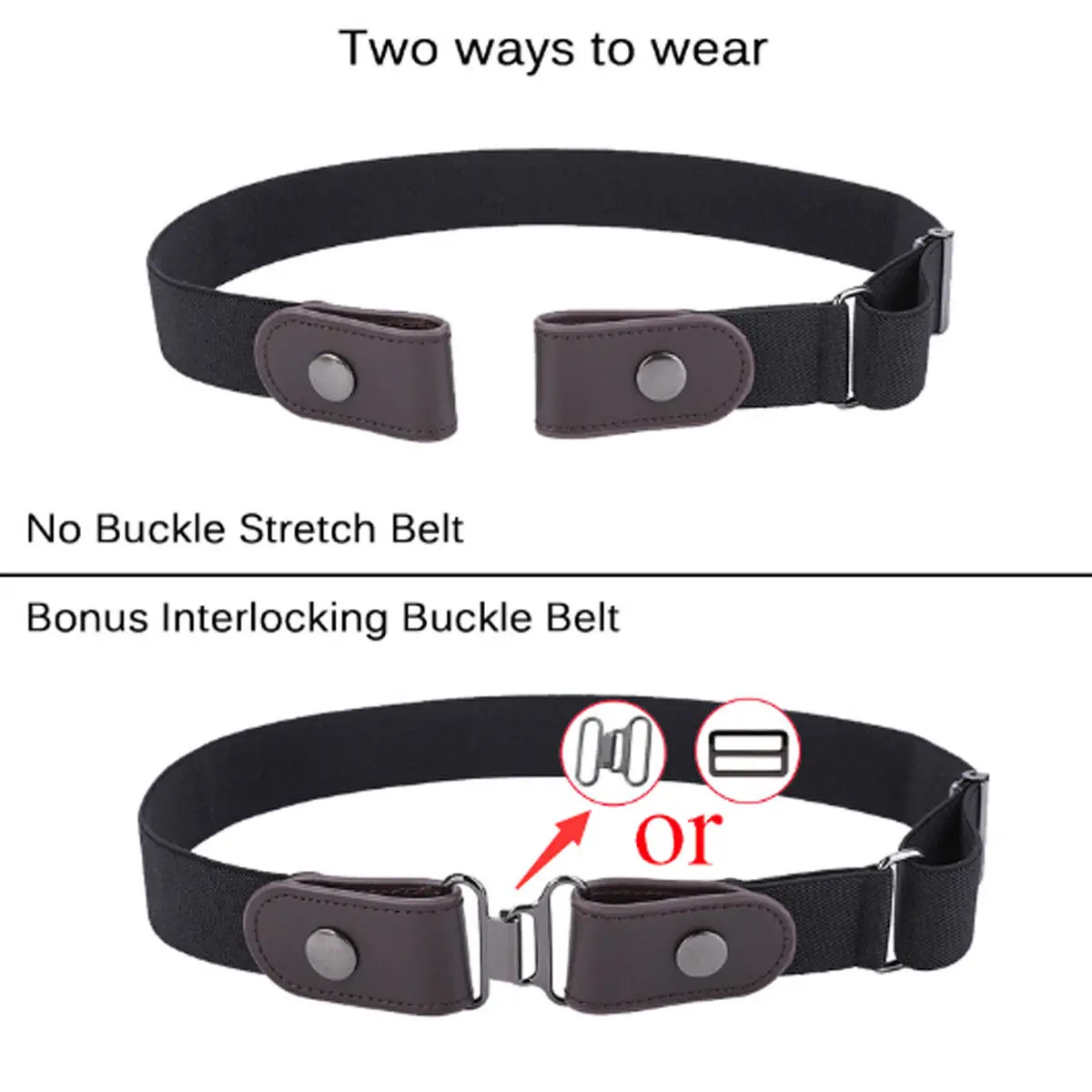 

Buckle-Free Elastic Belts Women's Invisible No Bulge Hassle Waistband Belts