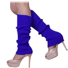 Для женщин Сплошной Цвет трикотажные ноги меньше гетры синий