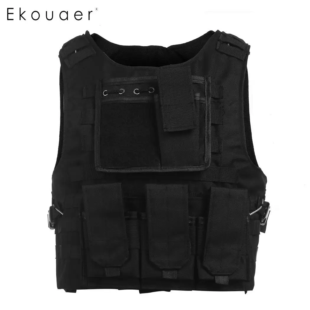 

Police Button Outdoor Protective Gear Unisex Velcro Security O Vest Activities Camouflage Pockets Tactical Military neck