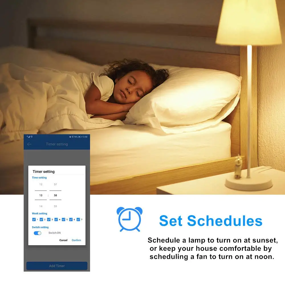 Smart Wireless Wifi Light Switch Works With Alexa App Controlled Voice Control Remote Control Ceiling Fan Lamp Led Bulb Lig
