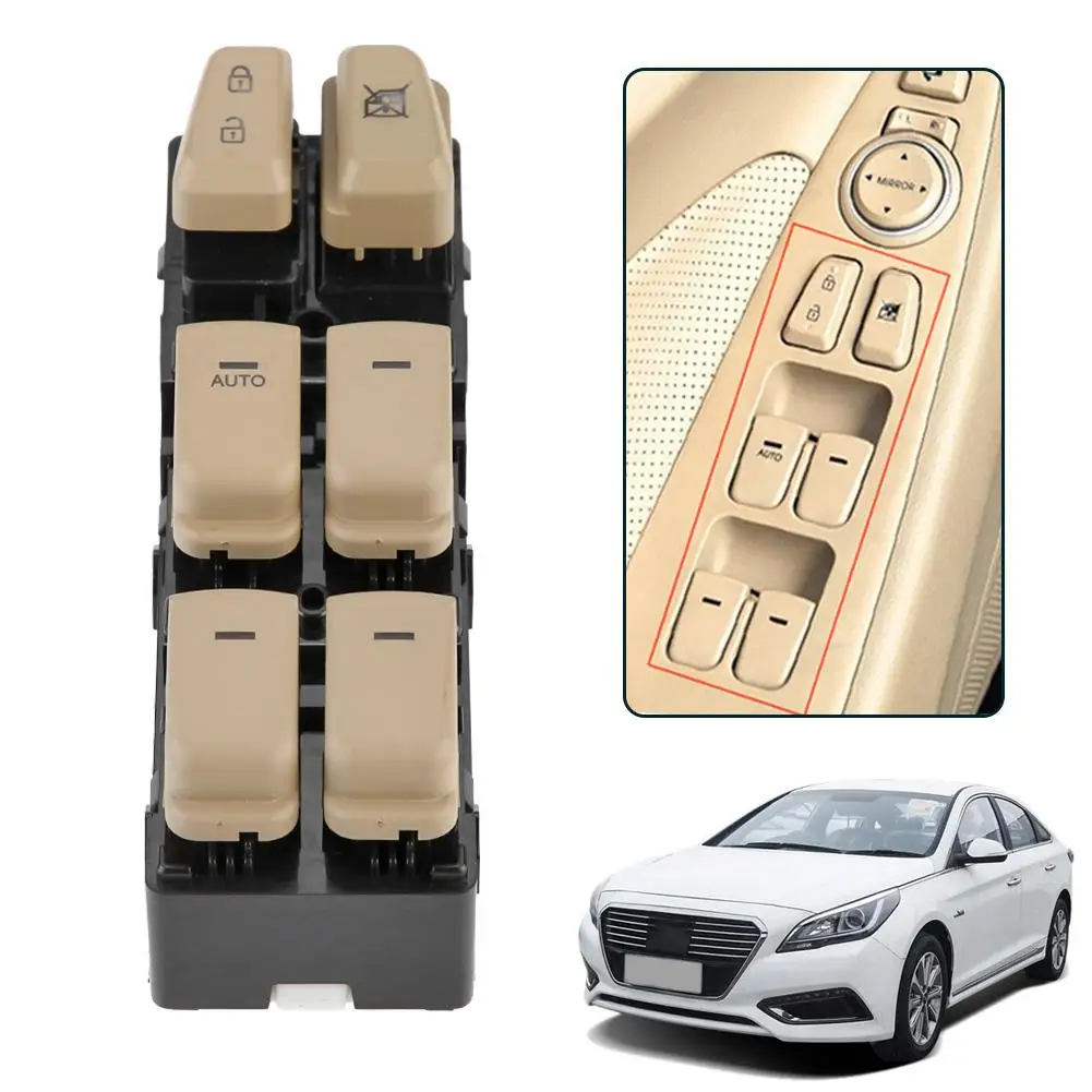Автомобильный ABS левый передний Электрический переключатель стеклоподъемника универсальная кнопка для hyundai Sonata 2011 2012 2013 93570-3S000