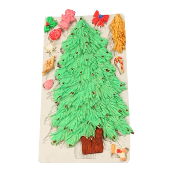 

Silicone Christmas Tree Sock Decoration Series Shape Fondant Cake Mold Candy Chocolate Sculpting Tool Sugarcraft Gumpaste Mold