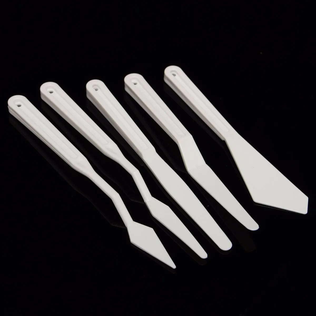5ps Plastic Mixing Tools Artist Oil Painting Pallet Palette Knives Spatula Paint