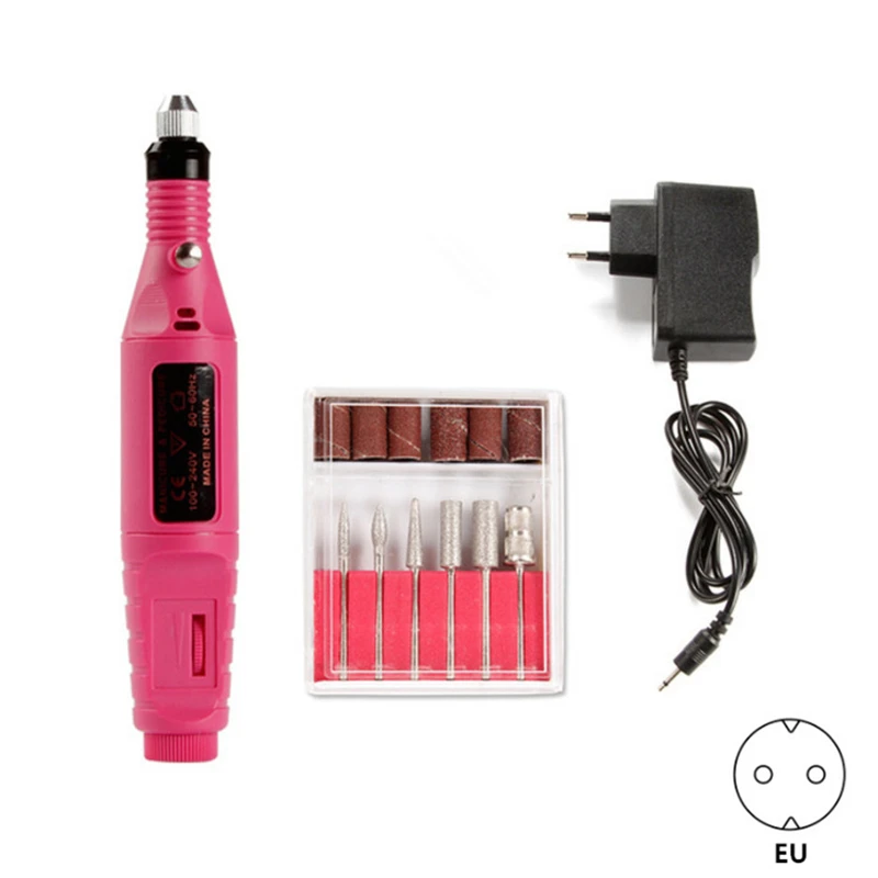 

1Set Professional Electric Nail Kit Nail Tips Manicure Machine Electric Nail Art Pen Pedicure 6 Bits Nail Art Tools Kit New Gift