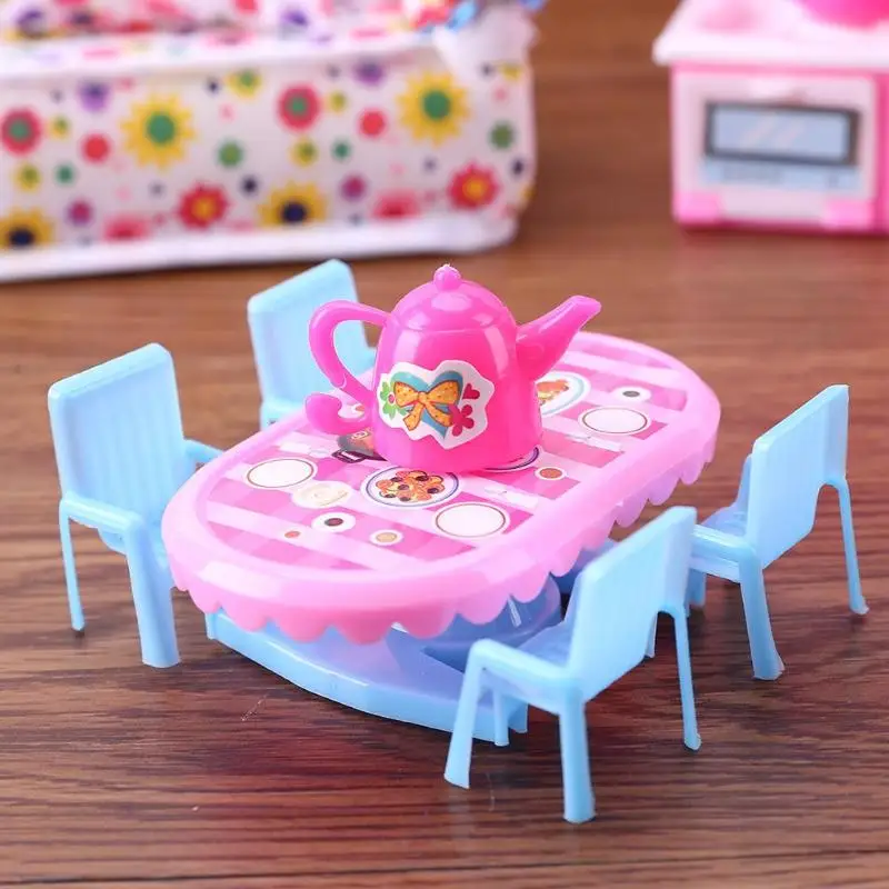 

7pcs/set Plastic Doll Toys Kitchen Cooking Tools Dollhouse for Playing House Child Early Education Toys Gifts Doll Accessories