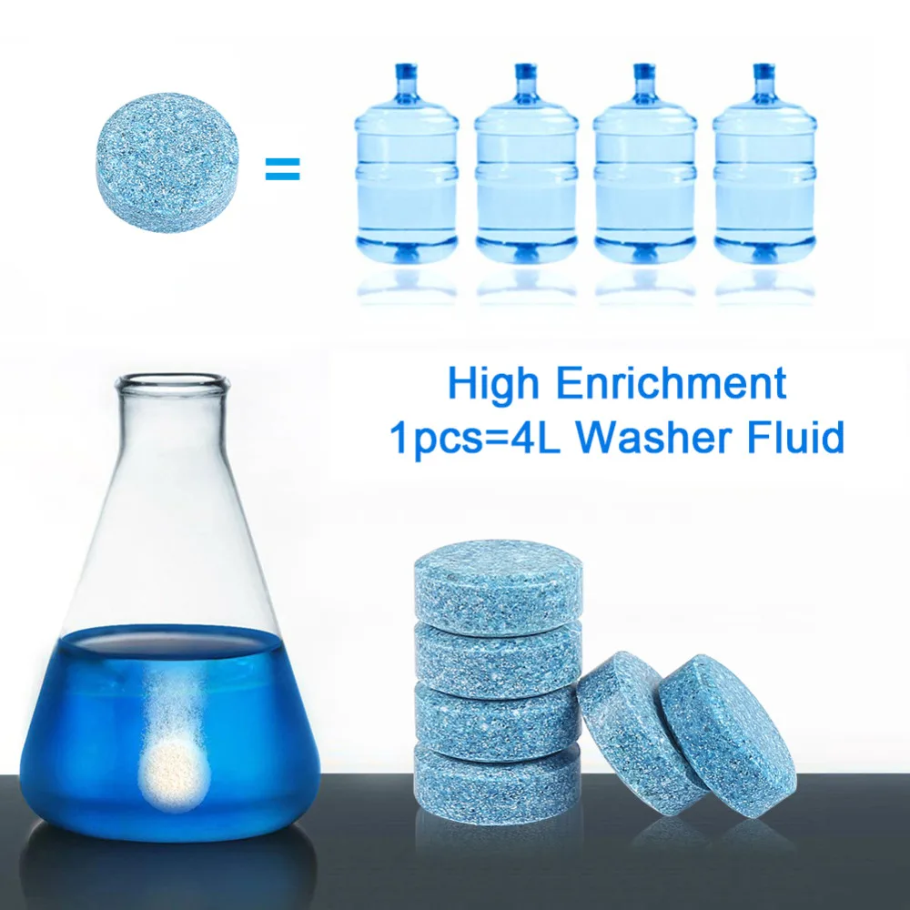 10pcs/Set Multifunctional Concentrated Effervescent Tablet Blue Glass Window Cleaner For Auto and Household Cleaning