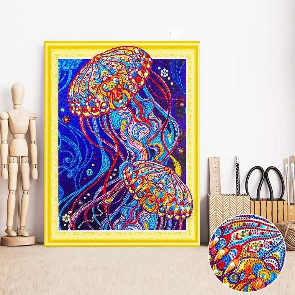 Huacan 5d Diamond Lukisan Hewan Bentuk Khusus Diamond Bordir Ubur