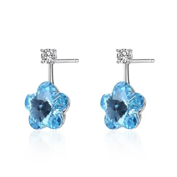 

925 Sterling Silver Cute Flower Popular Stud Earring Christmas Gifts For Women Wedding Earrings SVE360