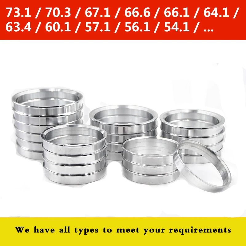 

4 pieces/ lot Wheel hub center rings OD 72.6 to 73.1 Aluminum Alloy centric hub ring