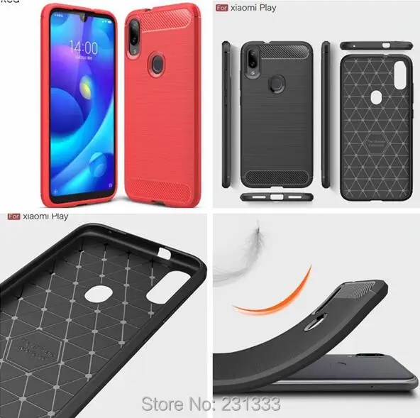 C-ku IPAKY Brush Soft TPU Case For Xiaomi Play Redmi Note 7 Sony Xperia XZ4 Compact Carbon Fiber Skin Cover Fashion 100pcs | Мобильные