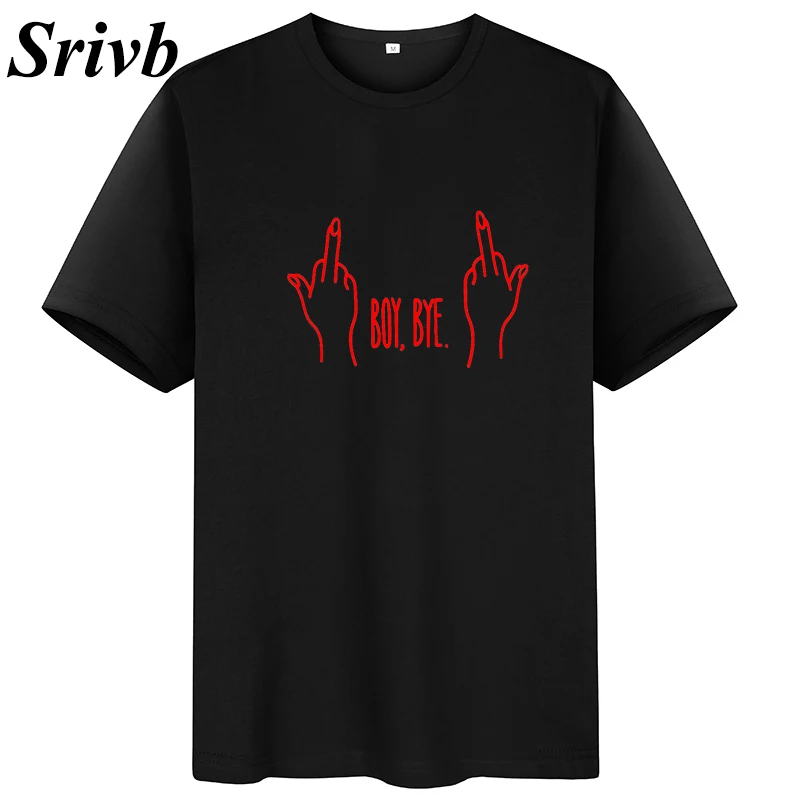 Женские футболки с надписью Srivb Boy Bye Camiseta Mujer летние черно белые модные женские