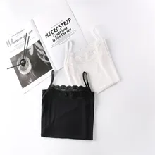 100 шт/летний черный и белый Чистый хлопок кружевной тонкий пояс жилет сексуальный без рукавов кружевной топ рубашка