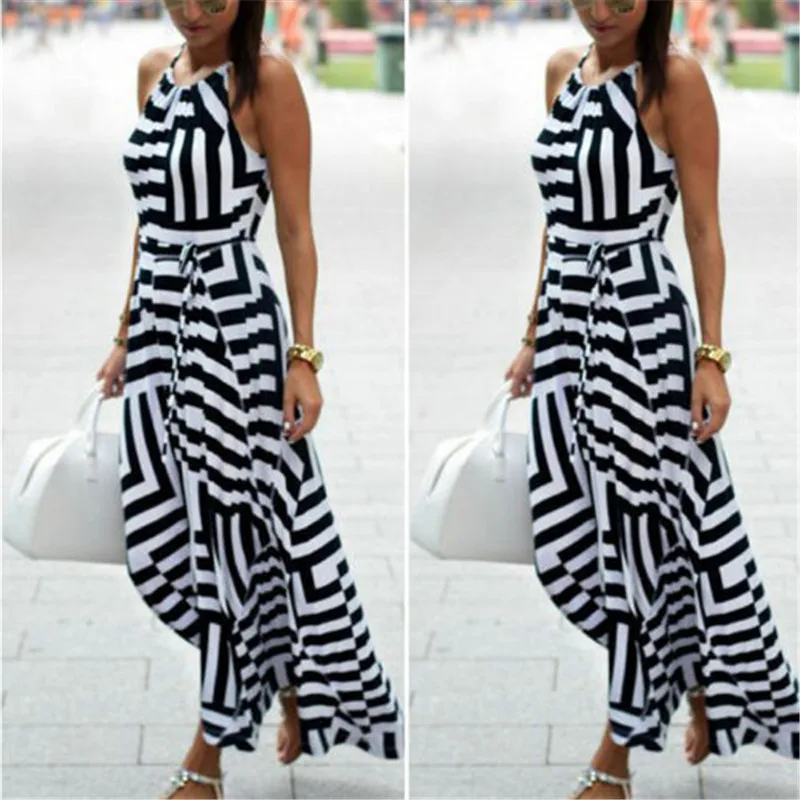 

Women Sexy Summer Dress Sleeveless Maxi Long Evening Party Beach Dress Sundress Size S-XL