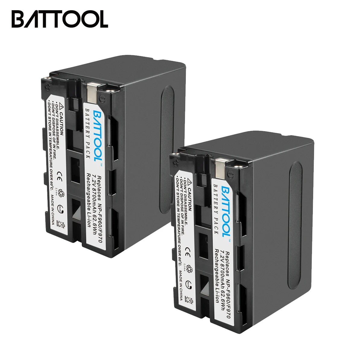 

BATTOOL 2pcs 8700mAh Replacement for Sony NP-F960 NP-F970 Battery NEX-FS100U NEX-FS700U DCR-SC100 DCR-TR7000 CCD-TRV46