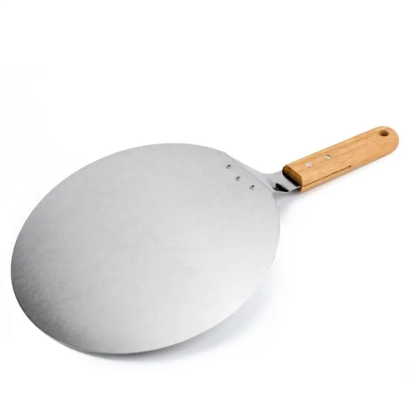 Stainless Steel Anti-scald Pizza Spatula Oak Handle Cake Shovel Kitchen Kit