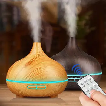 

Fashion Wood Grain Ultrasonic Air Humidifier Colourful Night Light Aroma Essential Oil Diffuser Mist Maker Home Decoration