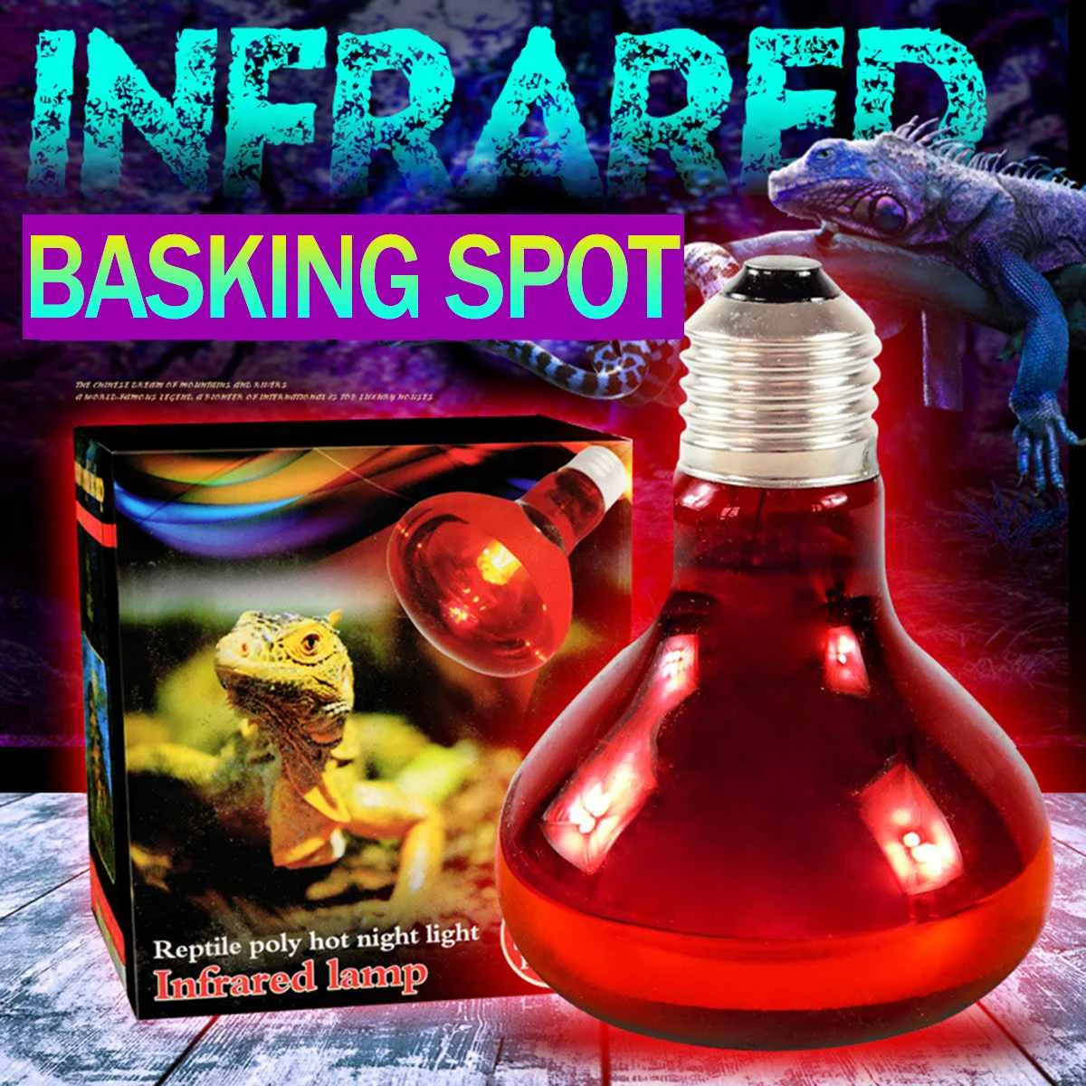 

40/60/100W Farm Light Thermal Preservation Pig Chicken Heat Lamp Infrared Ray LED Hatch Dog Cat Basking Spot Lamp